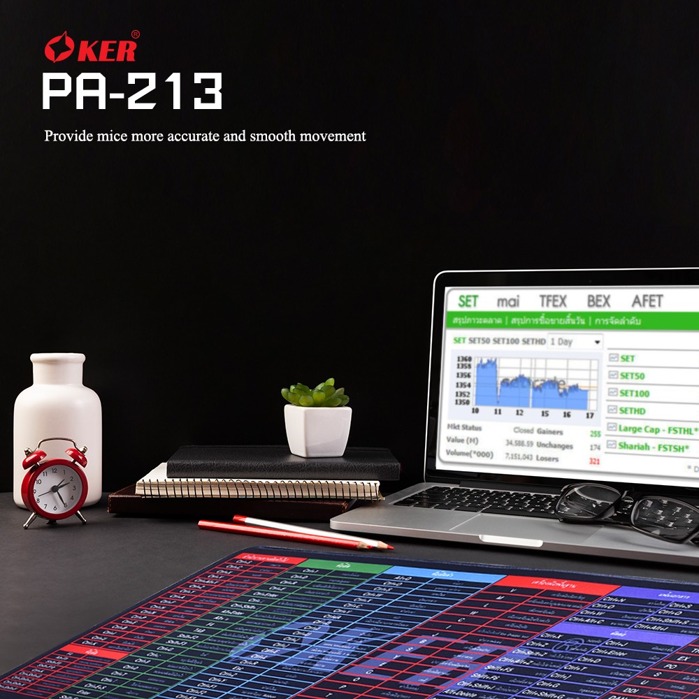 PA-213 OKER MOUSE PAD BIG SIZE พิมพ์ลายคีย์ลัด 78*30cm (EN-THAI) MP-OK-AD-PD213