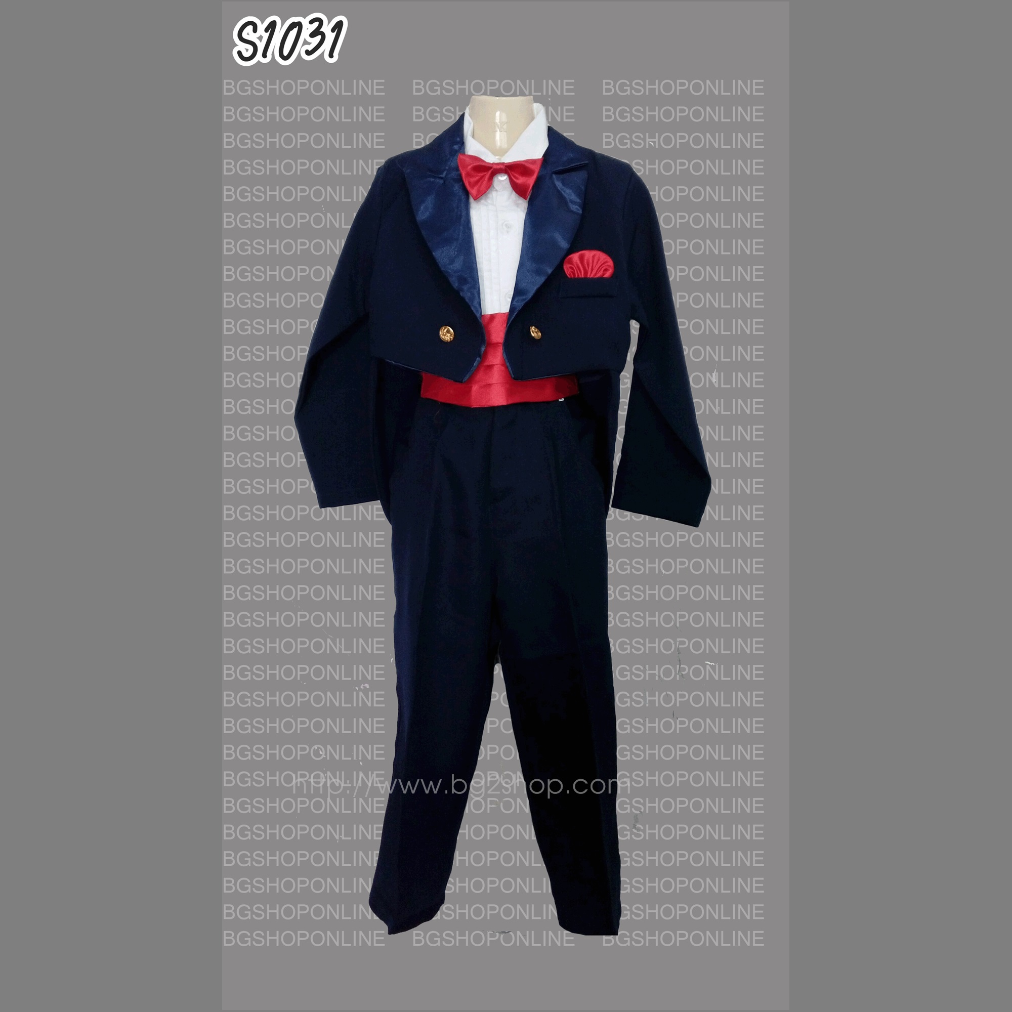 S1031 ชุดทักซิโด้เด็ก สีกรมท่า