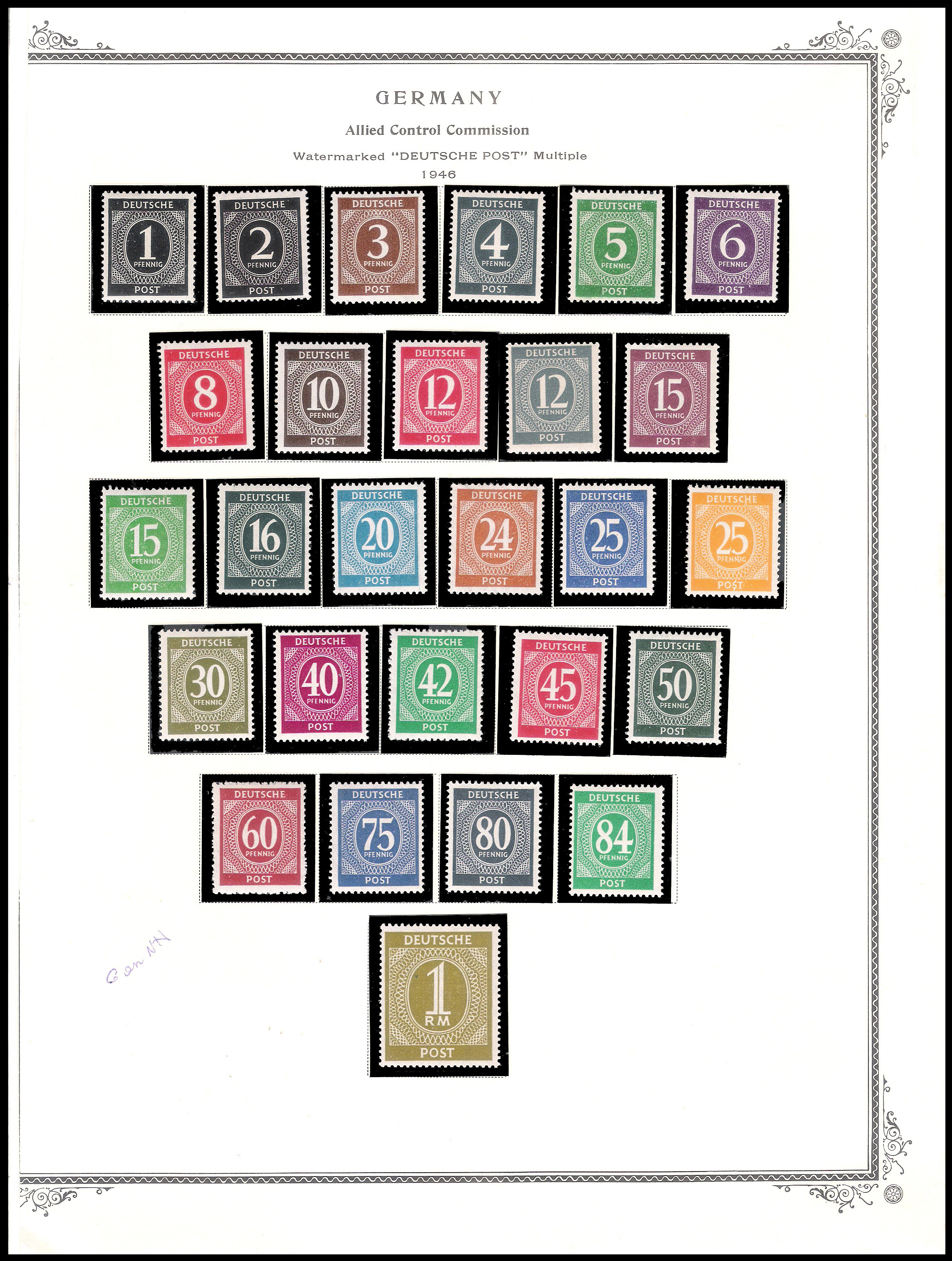 3 SHEETS 1946-1947 GERMANY Watermarked "DEUTSCHE POST" Multiple