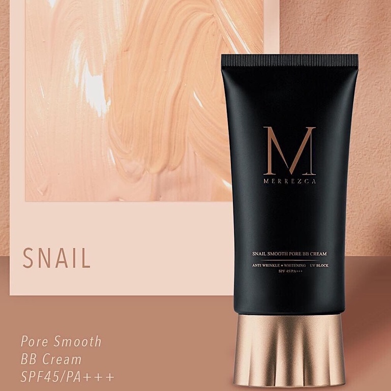 Merrez'ca Snail Smooth Pore BB Cream 50 ml เมอร์เรก้า บีบีหอยทาก 50 มิลลิลิตร(หลอด)