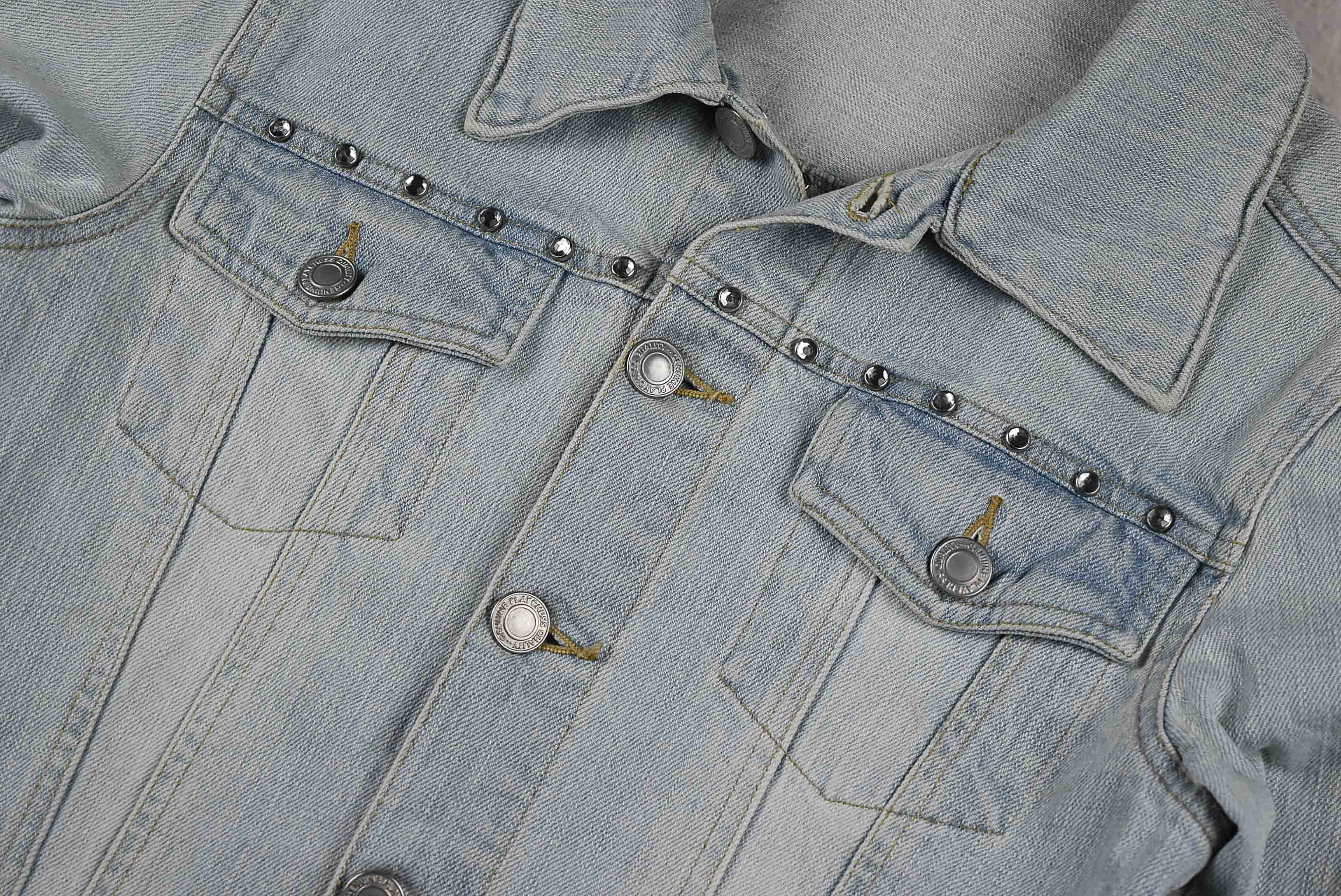 "เสื้อเด็ก" ELVENCE อกจริง 32 ไซส์ 140 เสื้อแจ็คเก็ตยีนส์ แขนยาว เด็กหญิงชาย สีซีด แต่งสวย เนื้อผ้านุ่มใส่สบาย ใส่คลุมกันแดด