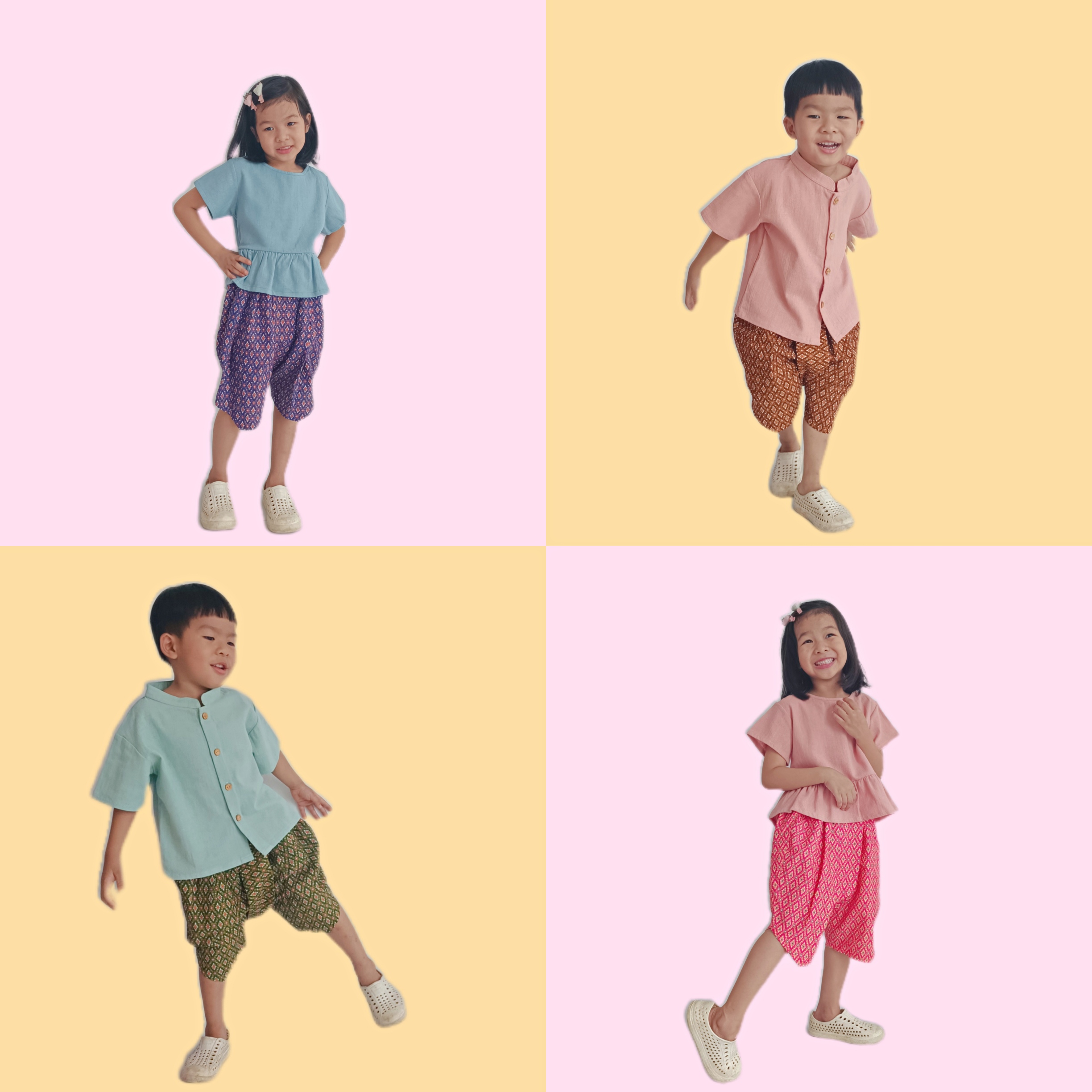 โจงกระเบนเด็ก รุ่น ดุจหนึ่ง 2-6 ขวบ ลายไทย 🎈❤️โจงกระเบนเด็ก ชุดไทยเด็ก ชุดไทยเด็ก LOOM