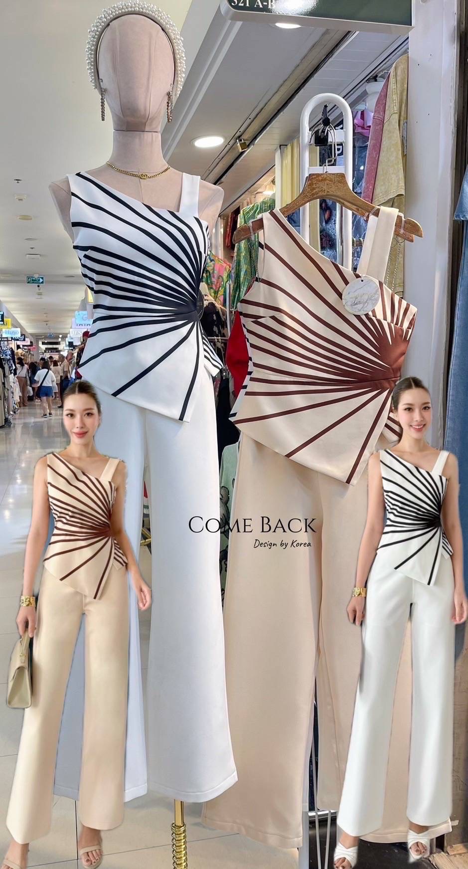ชุดเซ็ตเสื้อ มาพร้อมกางเกงขายาว เนื้อผ้า อย่างดีมีน้ำหนัก ทรงสวยเกร๋ ทันสมัย รับประกันความสวยของรุ่นนี้เลยค่ะ ใส่แล้วดูเป็น