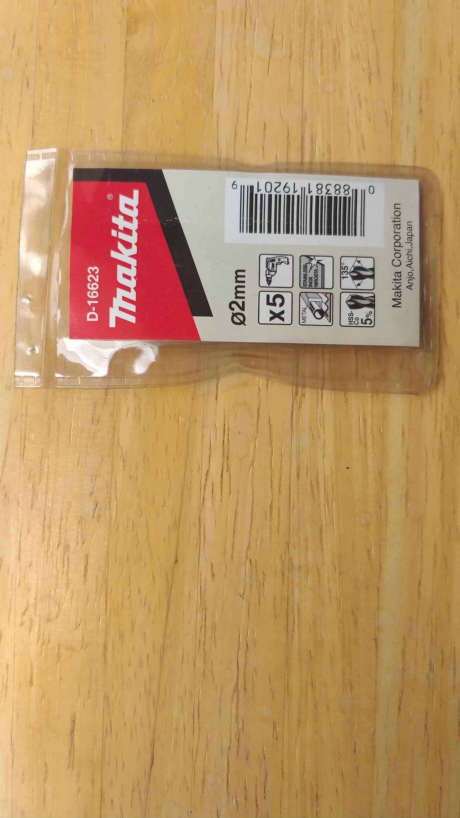 MAKITA : ดอกสว่านไฮสปีดโคบอลท์ เจาะเหล็ก 2mm. (5pcs/pack)