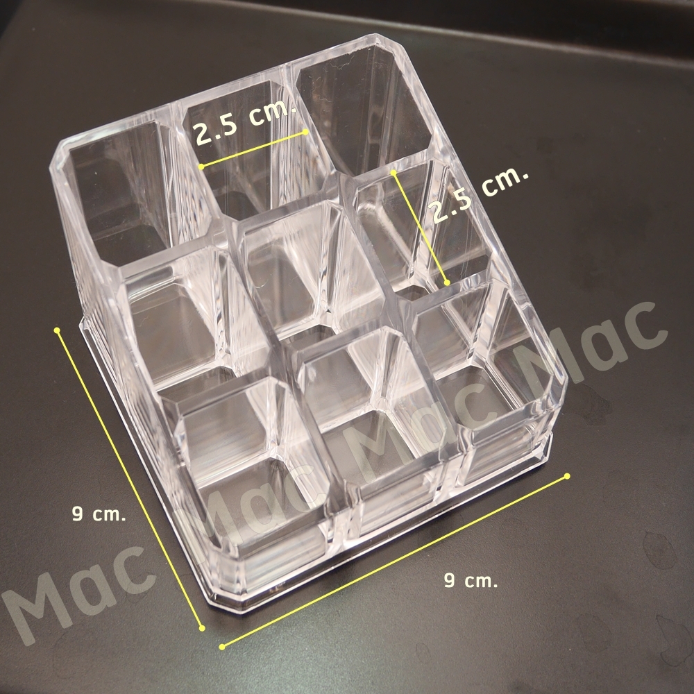 กล่องอะคริลิกใส ใส่ลิปสติก 9 ช่อง