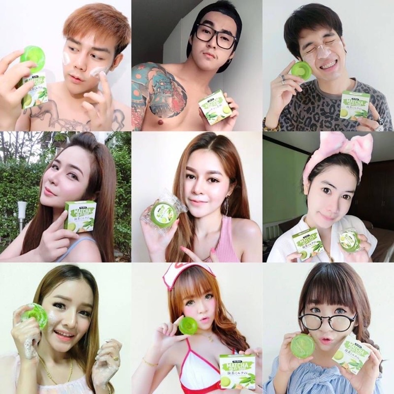 MATCHA MILKY SOAP 60g สบู่ชาเขียว 抹茶ミルキーソープ