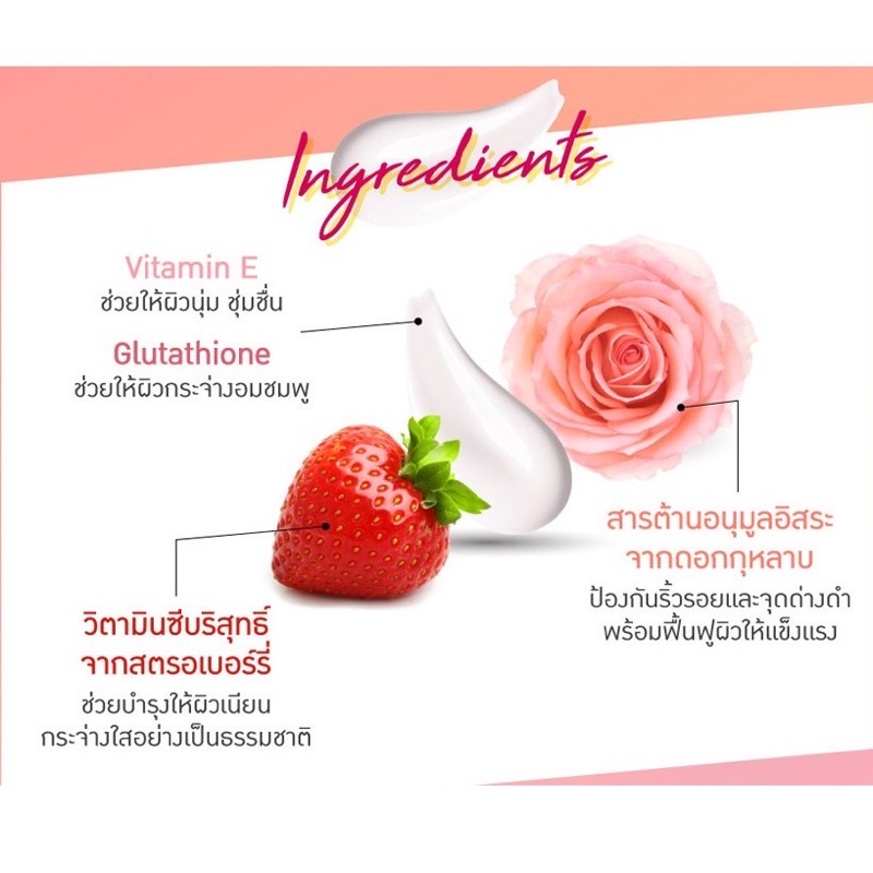 (6ซอง/กล่อง) โลชั่นบำรุงผิวกาย Baby Bright C&E Rose & Strawberry Body Lotion 35ml