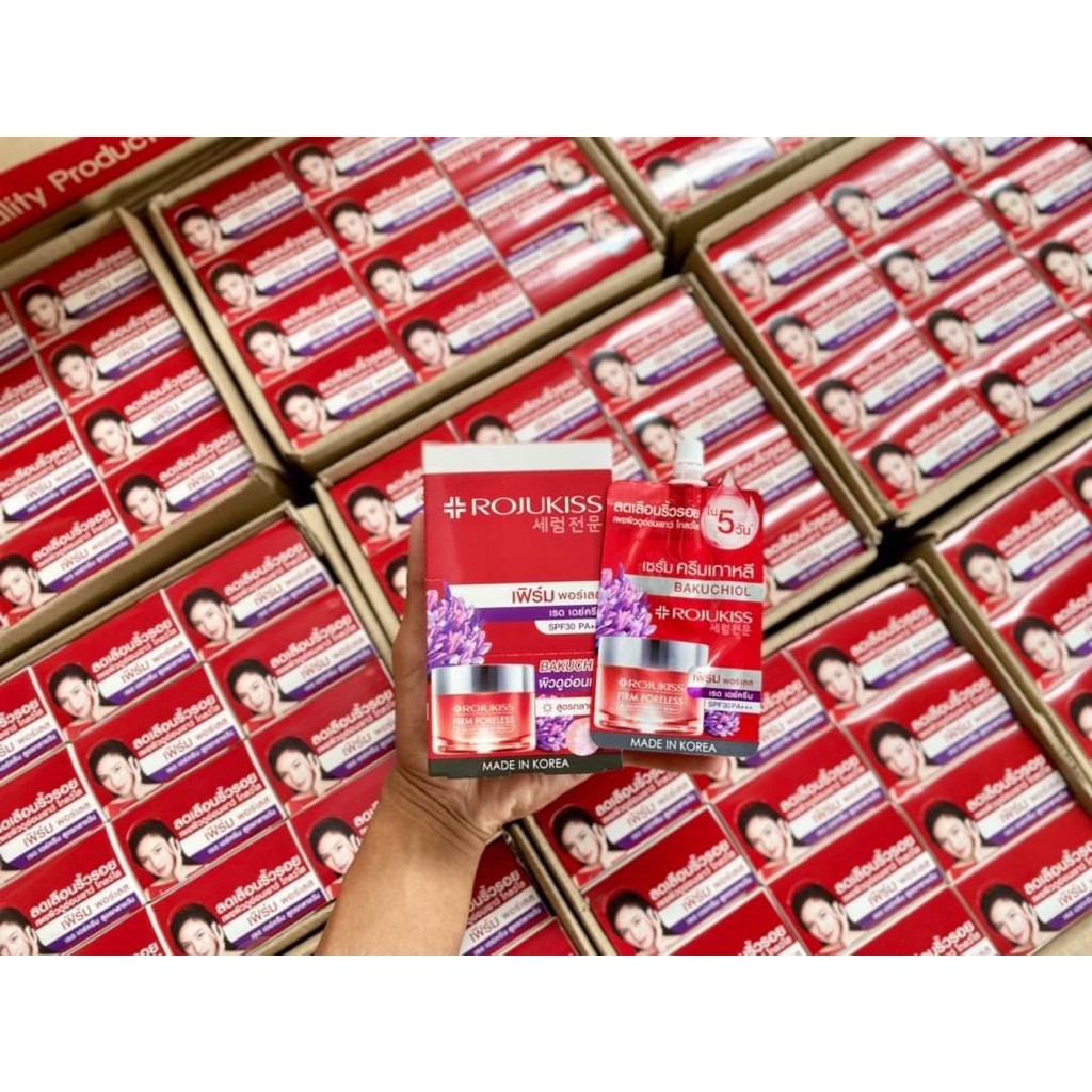 (ยกกล่อง 6 ซอง) Rojukiss Firm Poreless Red โรจูคิส เฟิร์ม พอร์เลส เรด