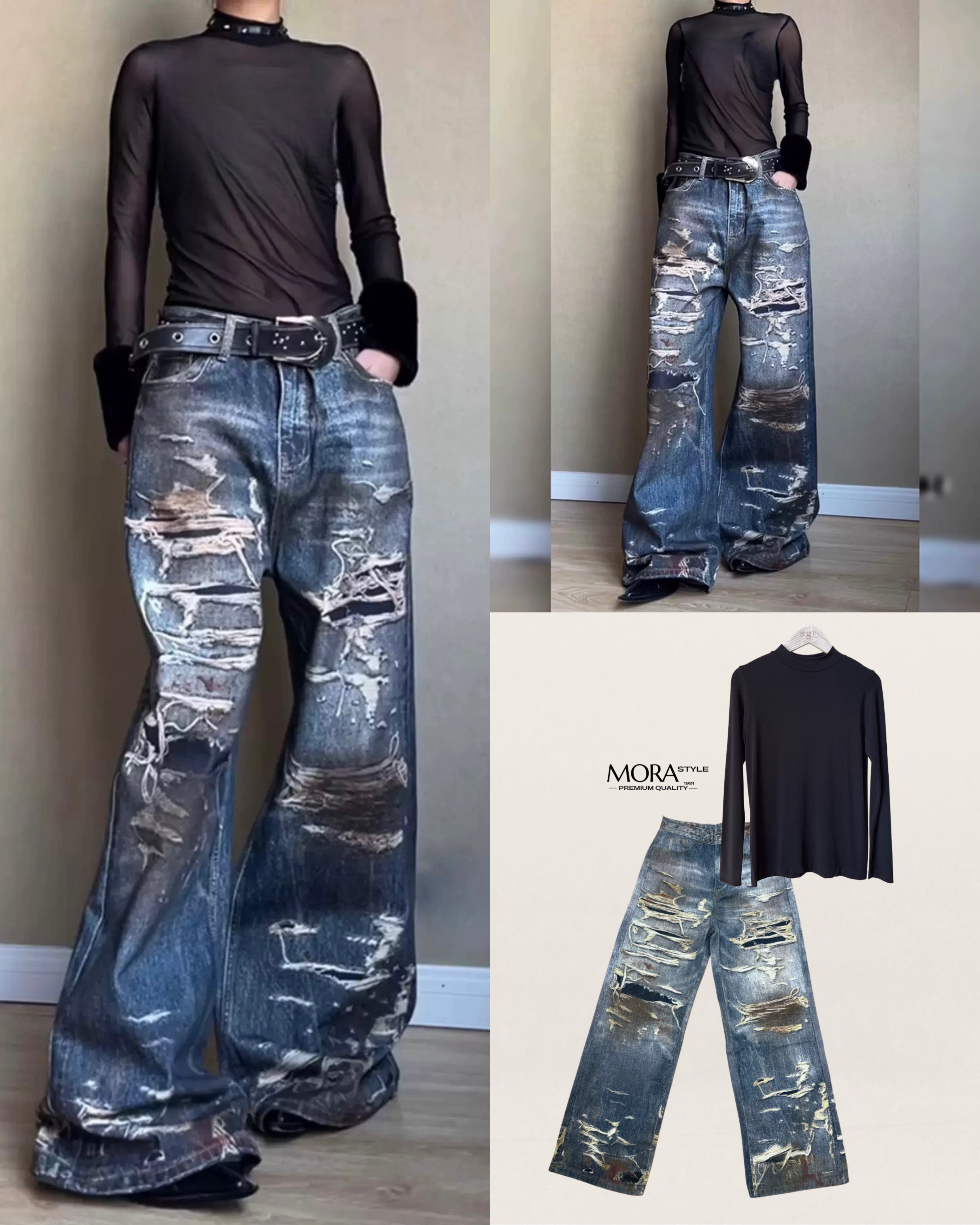 Set 2 ชิ้น เสื้อซีทรูแขนยาว ผ้านิ่มลื่นใส่สบาย มาพร้อมกับกางเกงเอวสูง ทรงกระบอกใหญ่(ผ้าไม่ยืด)ผ้าหนา ไม่บาง สกรียลายเท่ๆเทรนกำลังมา เป็นอีกรุ่นที่ใส่แมทหรือแยกชิ้นได้หมดเลยค่าาา #Mora #Morastyle #โมราสไตล์