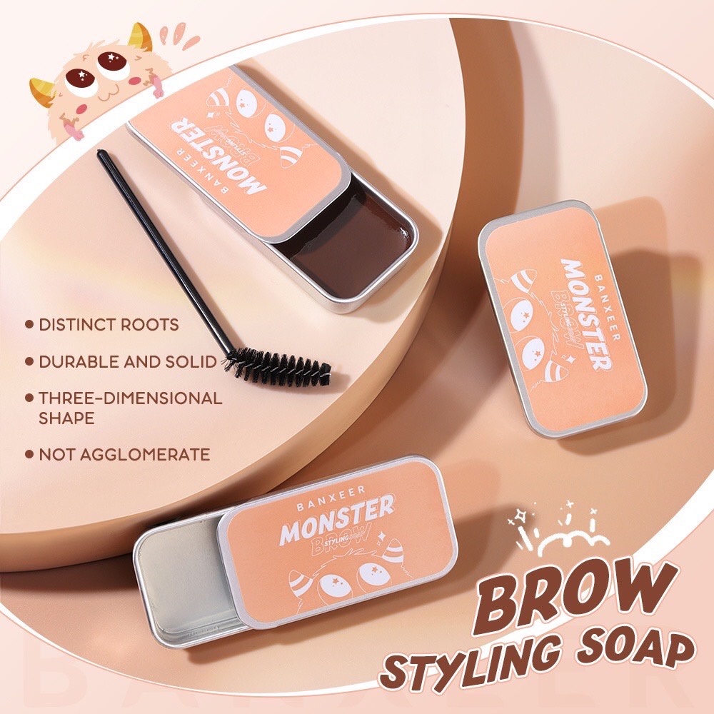 BANXEER Monster Styling Brow แว๊กซ์ ปัดคิ้ว ขนคิ้วจัดทรงสวย BM16 ทรี-ไดเมนชั่นนอล พัฟฟี่ มอนส์เตอร์ โบรว์ (ปัดคิ้วสวย)