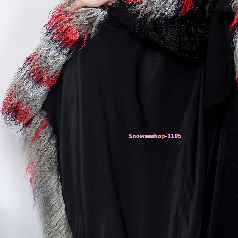 เสื้อคลุมมองโกเลียผ้าคลุมไหล่ขนเฟอร์ขนแกะยาวพร้อมฮู้ด แต่งไล่ระดับหน้าหลัง ซับในหนาใส่เสื้อคลุมกันหนาวติดลบได้ดี ขนาดฟรีไซส์ถึงรอบอก 55"