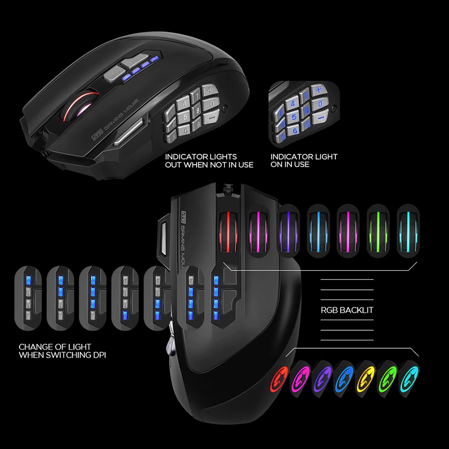 G-990 MARVO GAMING MOUSE 8 Stage DPI 18 Button SKU-01839