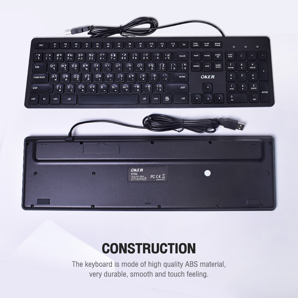 KM782 OKER SLIM KEYBOARD+MOUSE USB KB-KM-OK-K782B