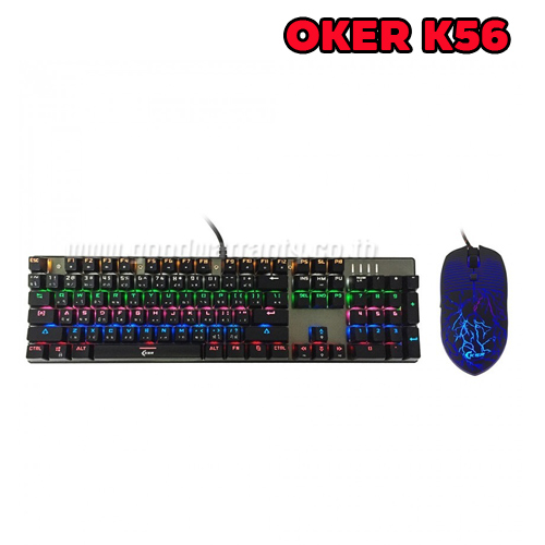 K56+MOUSE OKER KEYBOARD Mechanical RGB สีดำ KB-UB-OK-K56BK