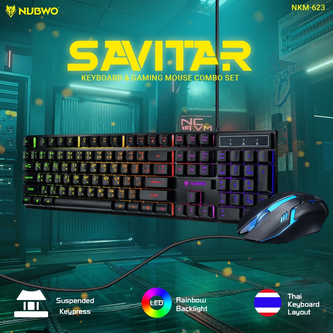 NKM-623 NUBWO SAVITAR KEYBOARD & MOUSE GAMING KB-KM-NW-623XX