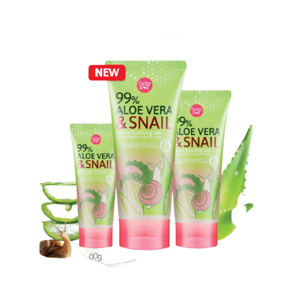 Cathy Doll 99% Aloe Vera & Snail Serum Soothing Gel เคที่ดอลล์ อโลสเนล เจลว่านหอยสูตรใหม่
