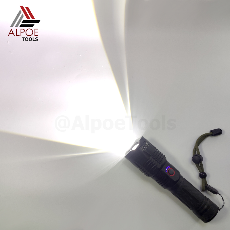 ไฟฉายแรงสูง พร้อมอุปรกรณ์ชาร์จ หลอด T20 ถ่าน 26650 รุ่น JX-2020