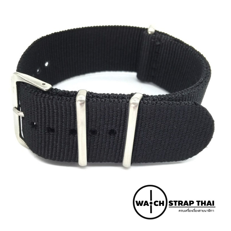 สายนาฬิกานาโต้ สายนาฬิกาผ้าไนลอน NATO Nylon Watch Strap Black มีขนาด 18 , 20 , 22 mm สำหรับ Rolex , Seiko , Omega