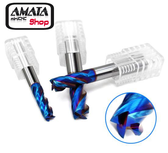 Endmill 6.0 mm. 4 ฟัน Carbide Coating Tungsten HRC70 (6x6x15Cx50L)