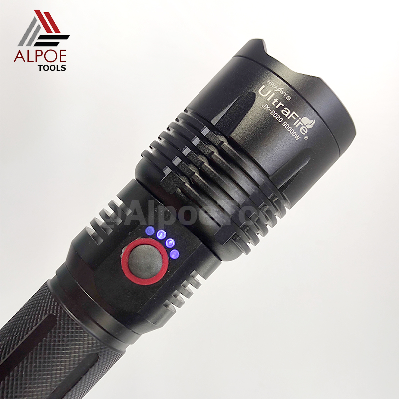 ไฟฉายแรงสูง พร้อมอุปรกรณ์ชาร์จ หลอด T20 ถ่าน 26650 รุ่น JX-2020