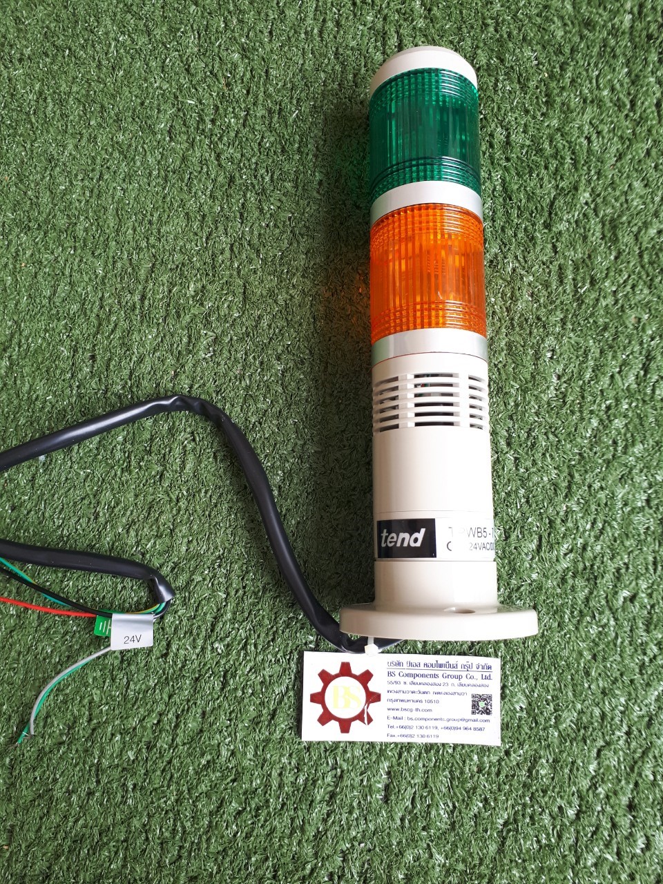 Tend: ไฟสัญญาณ TPWB5-2 50mm. มีออด, ไม่กระพริบ, หลอดเขี้ยว 24VDC สีเหลือง, สีเขียว