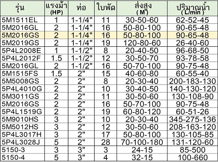 MASTER ปั๊มสูบน้ำบาดาล รุ่น 5M2016GL (380V)