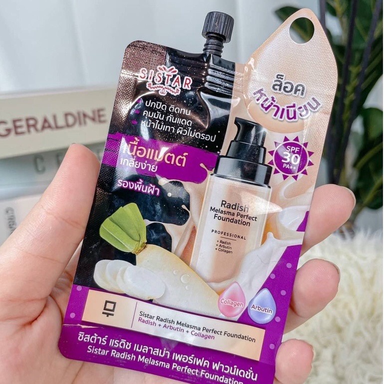 (1ซอง) Sistar Radish Melasma Perfect Foundation ซิสต้าร์รองพื้นฝ้าไชเท้า