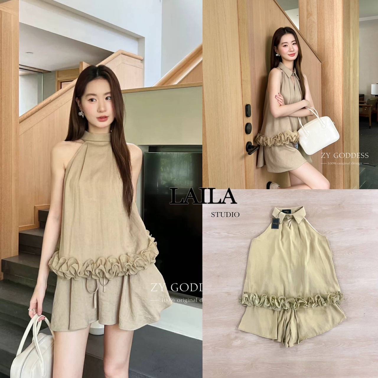 Tag: LAlLA Detail: Setเสื้อ+กางเกง เสื้อคอปกงานผ้าชีฟองทรงแขนกุดหลวมสบายๆพริ้วๆ งานแต่งเว้าช่วงอก ปลายขอบเสื้อดีไซน์ระบายๆช่วงขอบ มาพร้อมกางเกงขาสั้นงานผ้าเดียวกันกับตัวเสื้อ ทรงบานๆพริ้วๆ ด้านในแต่งซับใน ลุคสวยใส่ง่ายใส่สบาย แมชลงตัวลงตัวมากค่าบอกเลยย #b