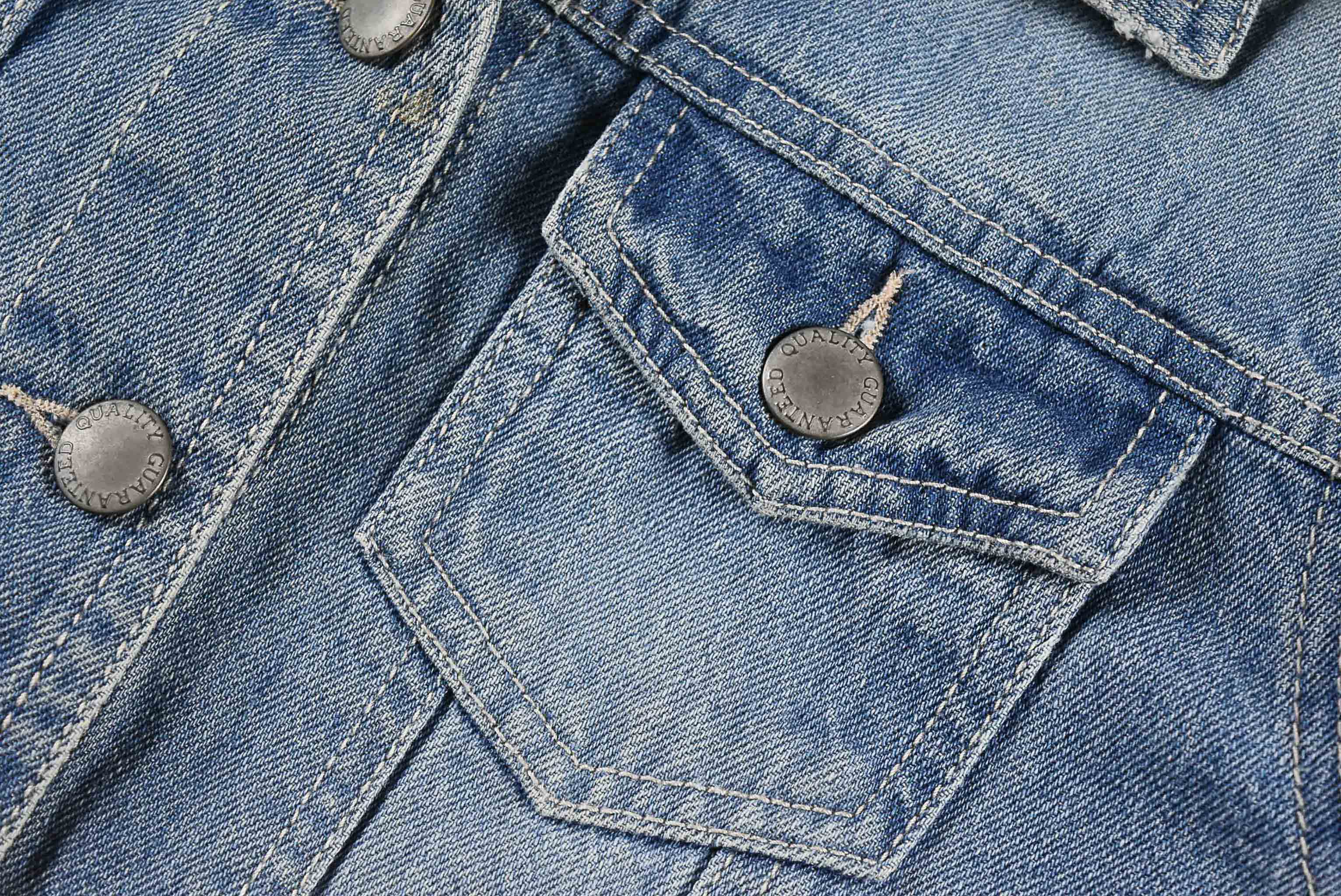 THE SHOP TK อกจริง 35 ไซส์ S เสื้อแจ็คเก็ตยีนส์ แขนยาว ผู้หญิง สีฟอก ทรงสวย เนื้อผ้านุ่มใส่สบาย คลุมกันแดด