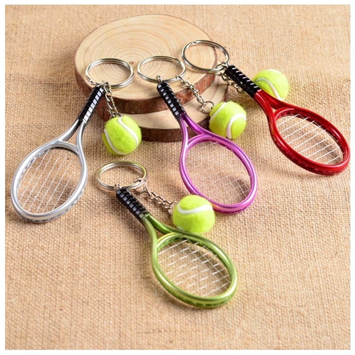 พวงกุญแจ ชุดเทนนิส คละสี แพ็คถุงแก้วติดโบว์ พร้อมป้ายชื่อ