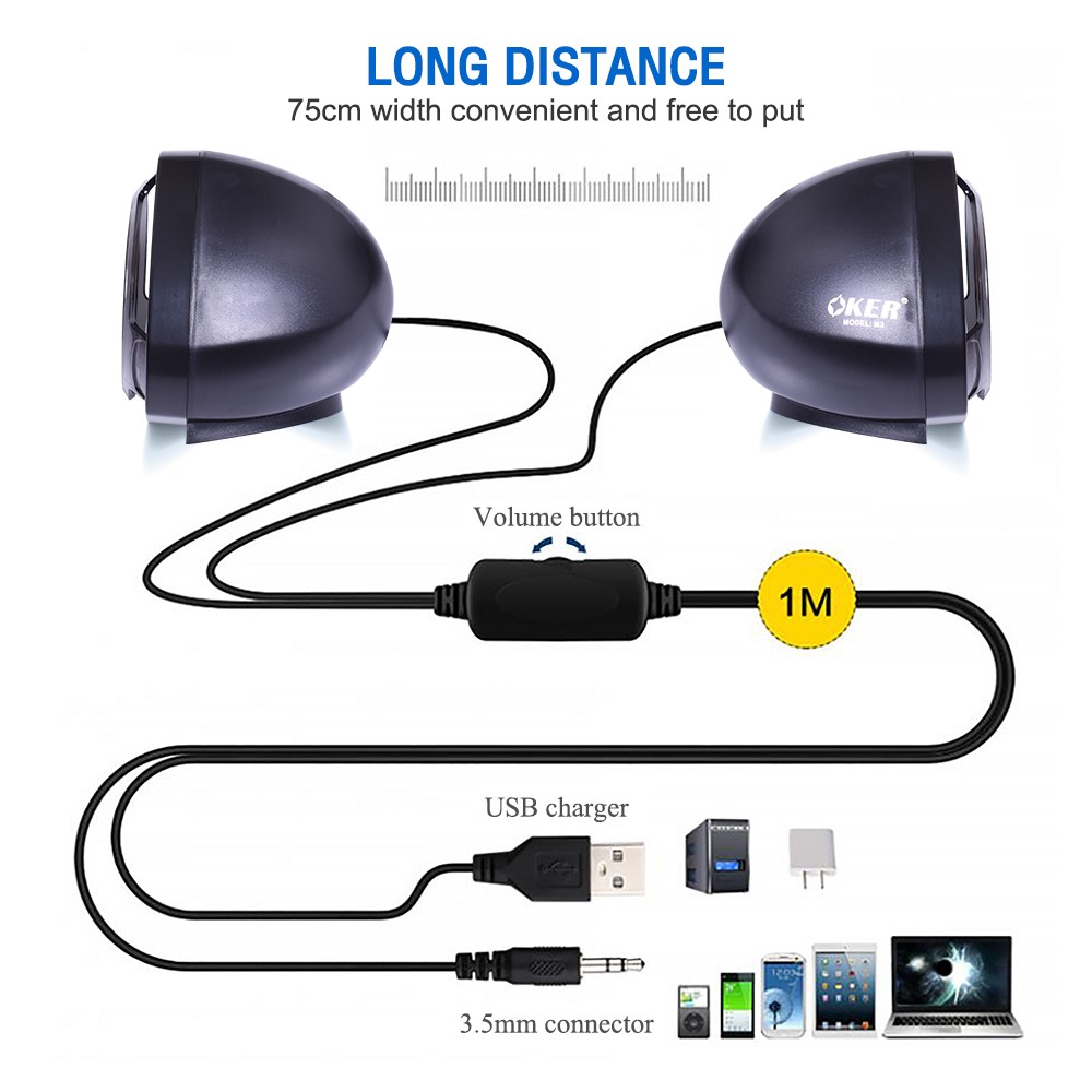 OKER M3 OKER USB MINI Speaker 650W SP-OK-20-M3BLK