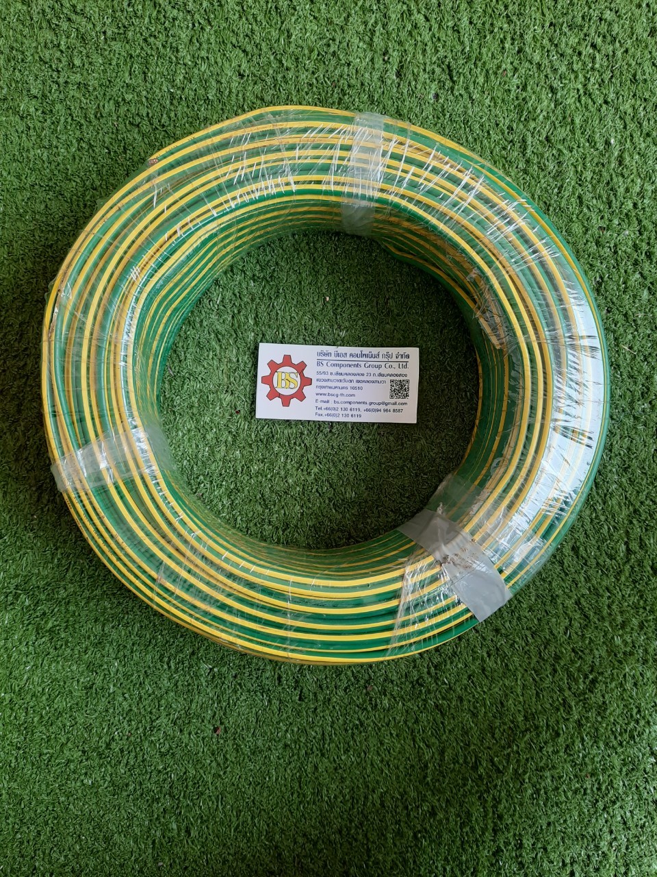 YAZAKI : สาย IEC02 (THW-f) 1x4sqmm.-เขียว/เหลือง