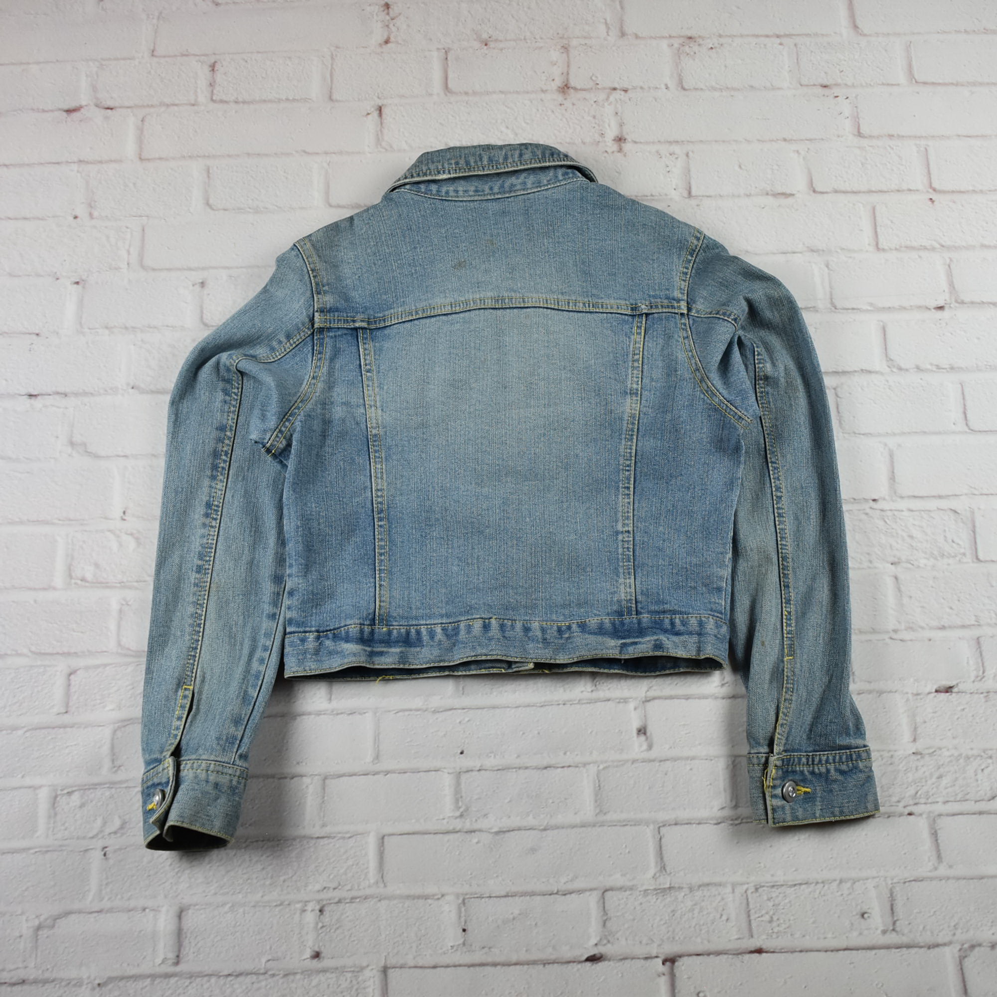 GLACIER อกจริง 33 ไซส์ 150 เสื้อแจ็คเก็ตยีนส์ แขนยาว เด็กหญิงชาย ทรงสวยใส่สบาย ใส่คลุมกันแดด