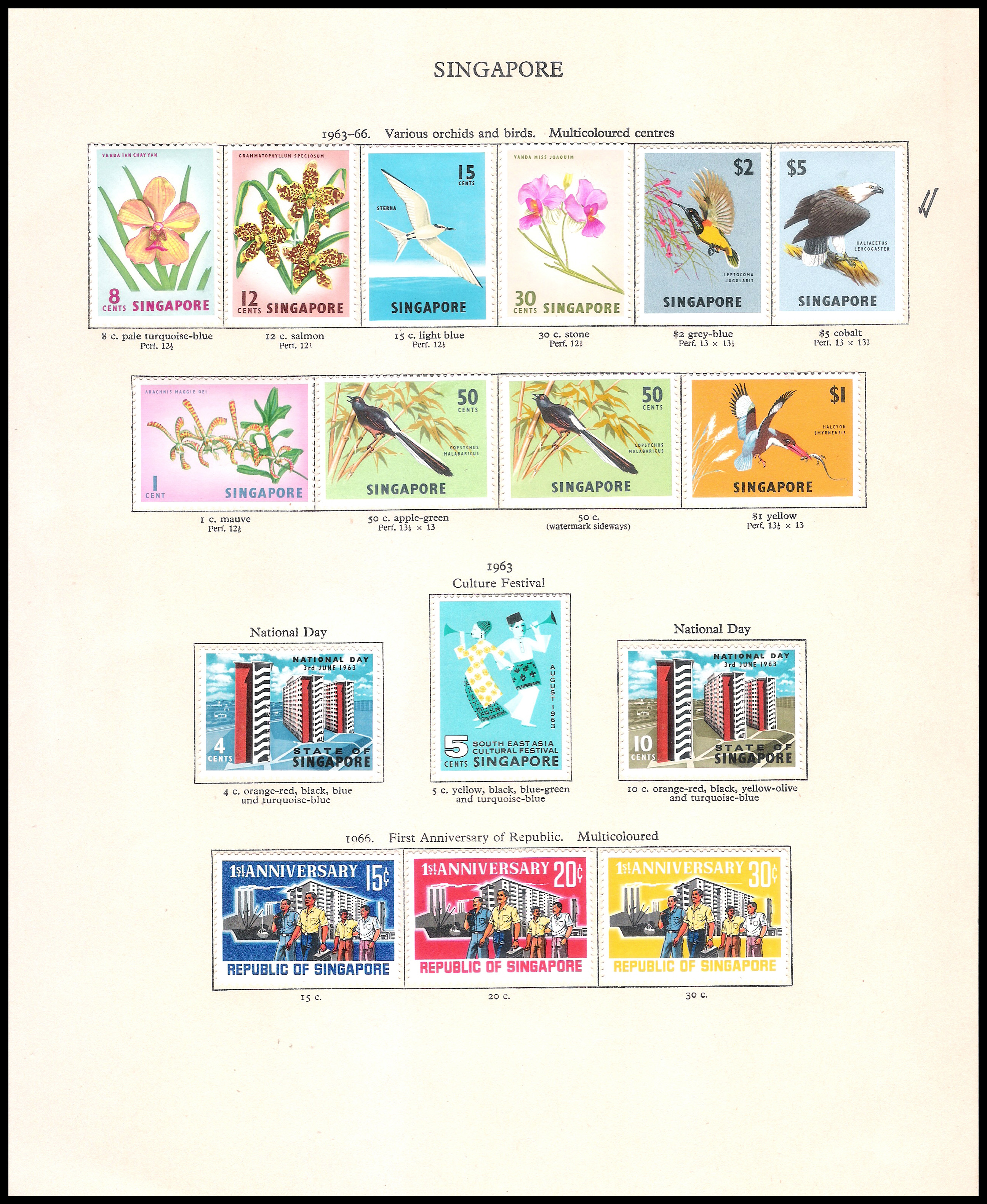 3 SHEETS 1959-1967 Singapore (CV $180.75)