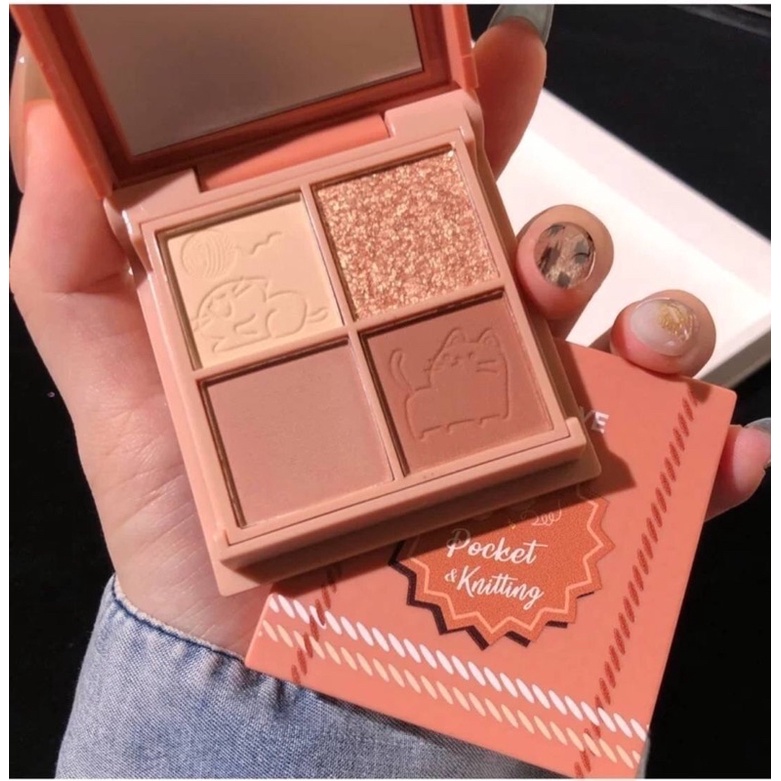 Hold Live Pocket & Knitting Eyeshadow Palatte 4 Colors อายแชโดว์พาเลต ทาตา