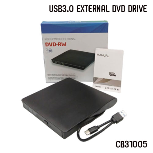 EXTERNAL DVD-RW DRIVE USB3.0 สีดำ MODEL:CB31005 EX-DD-GO-EX003