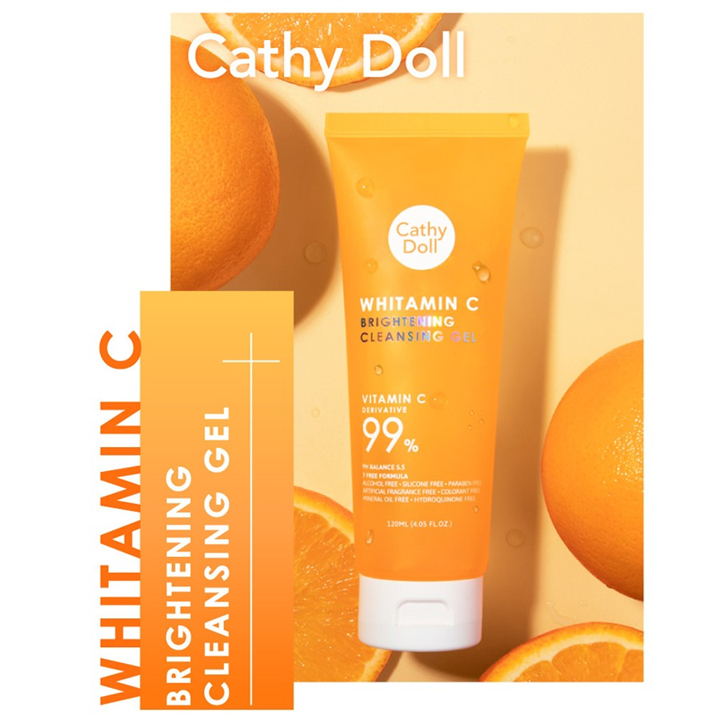 Cathy Doll Whitamin C Brightening Cleansing Gel 120ml เจลล้างหน้าวิตามินซี เคที่ ดอลล์
