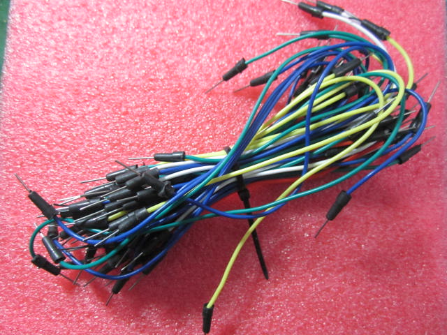 สายไฟ สายเสียบ สายจ้ำ บอร์ดbreadboard มัดรวม65เส้น