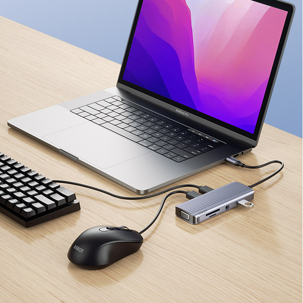 ROBOT HT590 INTERFACE USB-CHUB 6 IN1 (รองรับการชาร์ทเร็ว) SKU-02865