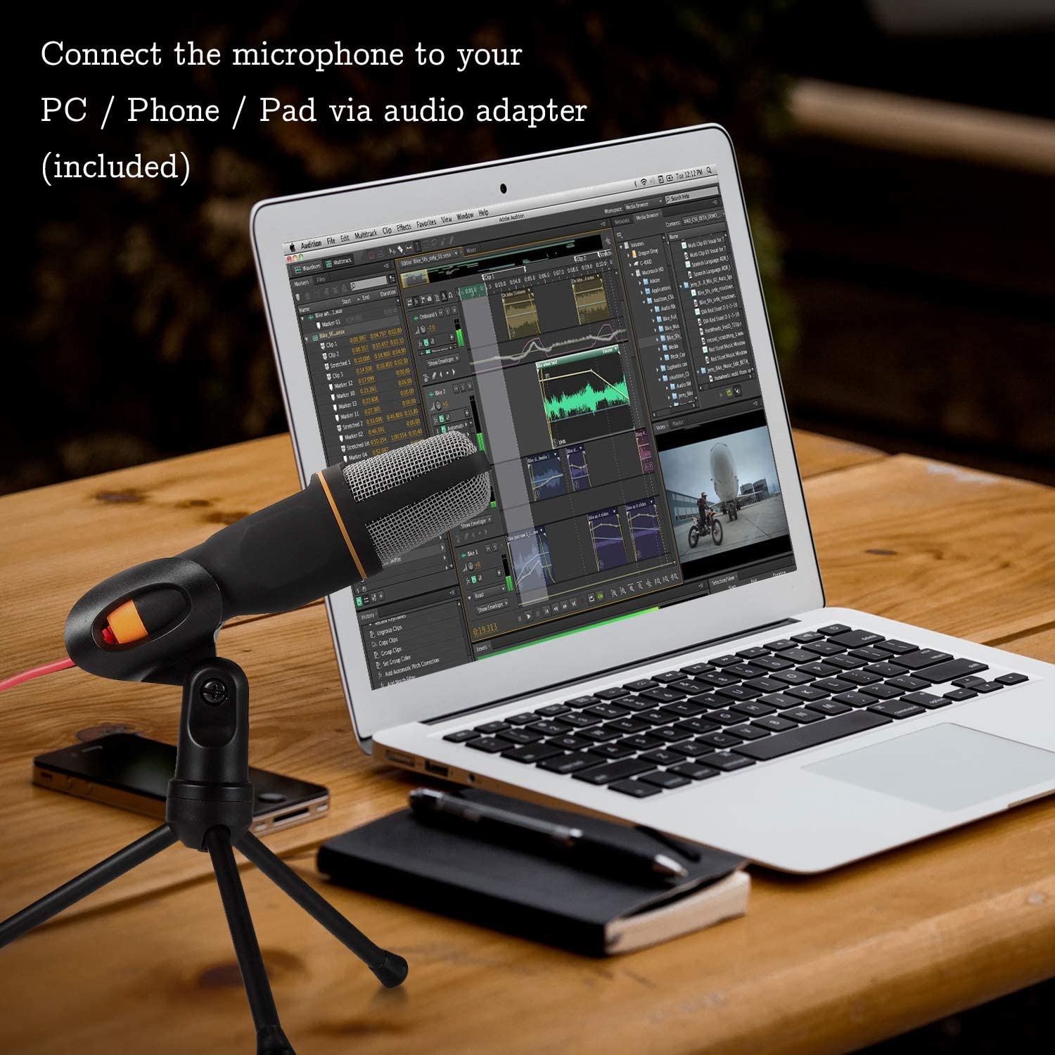 I-GREEN Multimedia Studio Wired Condenser Microphone with Tripod Stand SF-666 MI-GE-XX-SF666