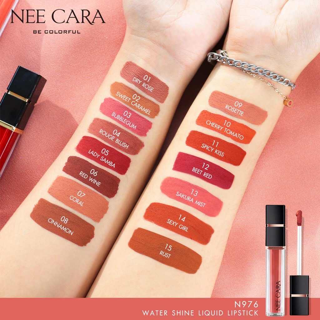 Nee Cara Water Shine Liquid Lipstick N976 นีคารา วอเทอร์ ชายน์ ลิควิด ลิปสติก 6.5กรัม ❤
