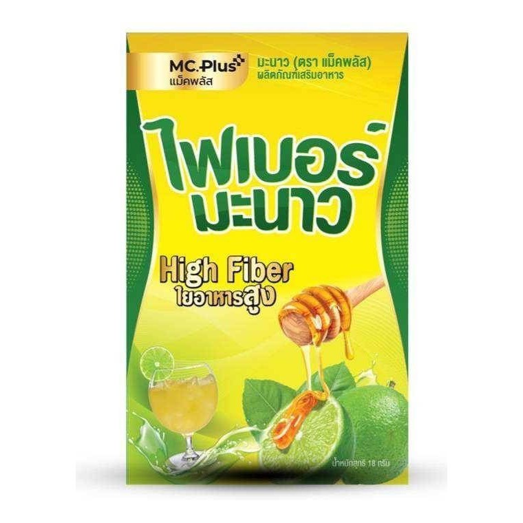 (6 ซอง/กล่อง) Mc.Plus แม็คพลัส ไฟเบอร์มะนาว, ไฟเบอร์สับปะรด,ไฟเบอร์มะขาม
