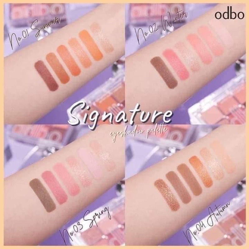 odbo Signature Eyeshadow Palette 6 colors 4.8g OD276 โอดีบีโอ ซิกเนเจอร์ อายแชโดว์ พาเลท