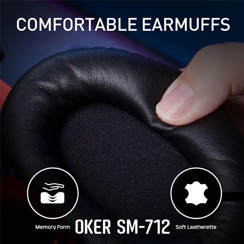 SM-712 OKER HEADPHONE+MIC สีดำ HP-HM-OK-712BK