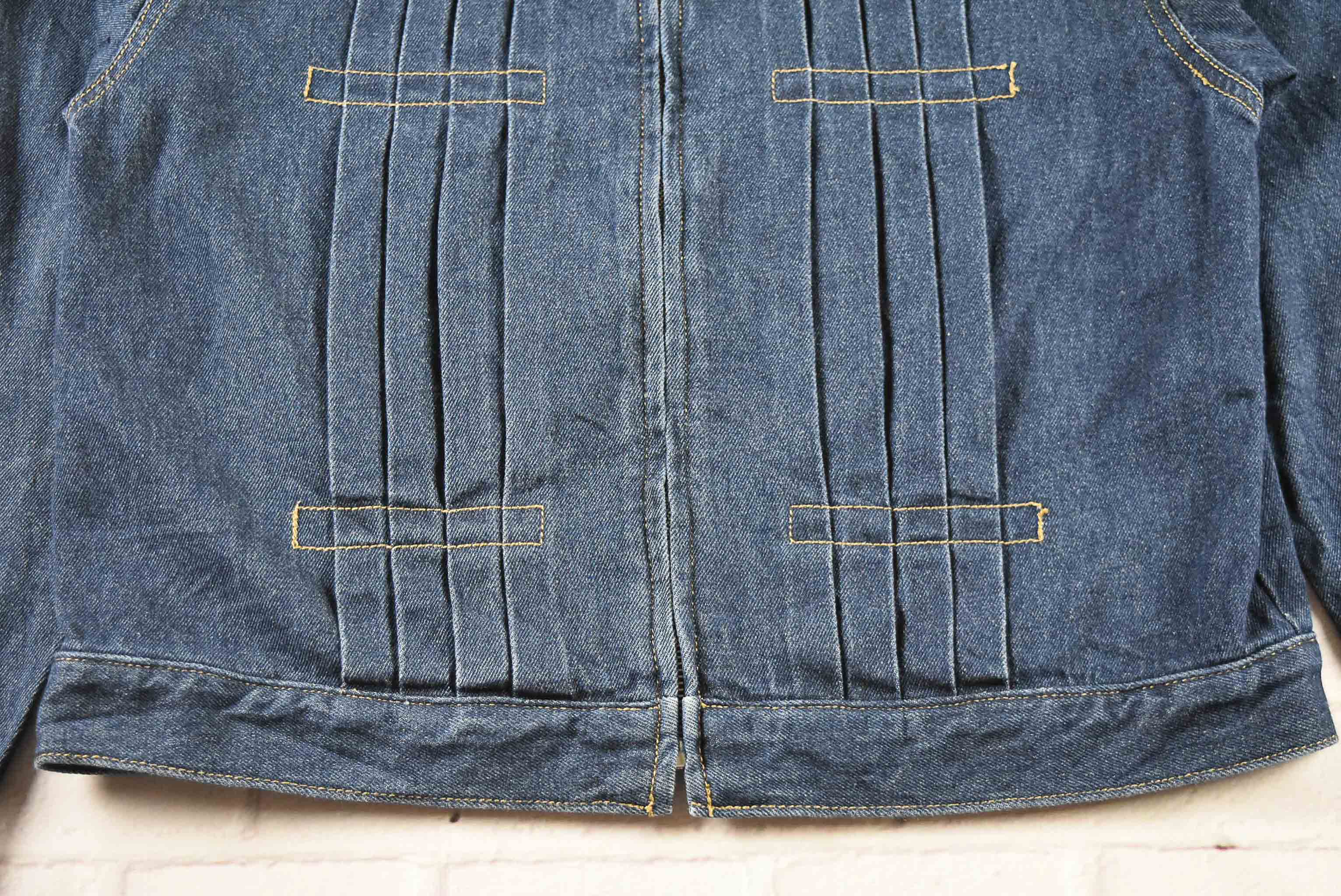 Felissiom อกจริง 38 ไซส์ L เสื้อแจ็คเก็ตยีนส์ แขนยาว ผู้หญิง สีเข้ม ปักลายดอก มีซิปหน้า ผ้านุ่ม คลุมกัดแดด