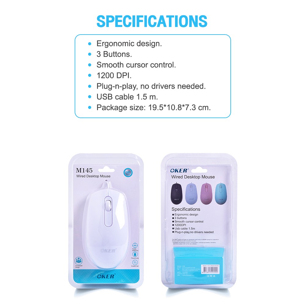 M145 OKER MOUSE USB คละสี MO-OK-OU-145xx
