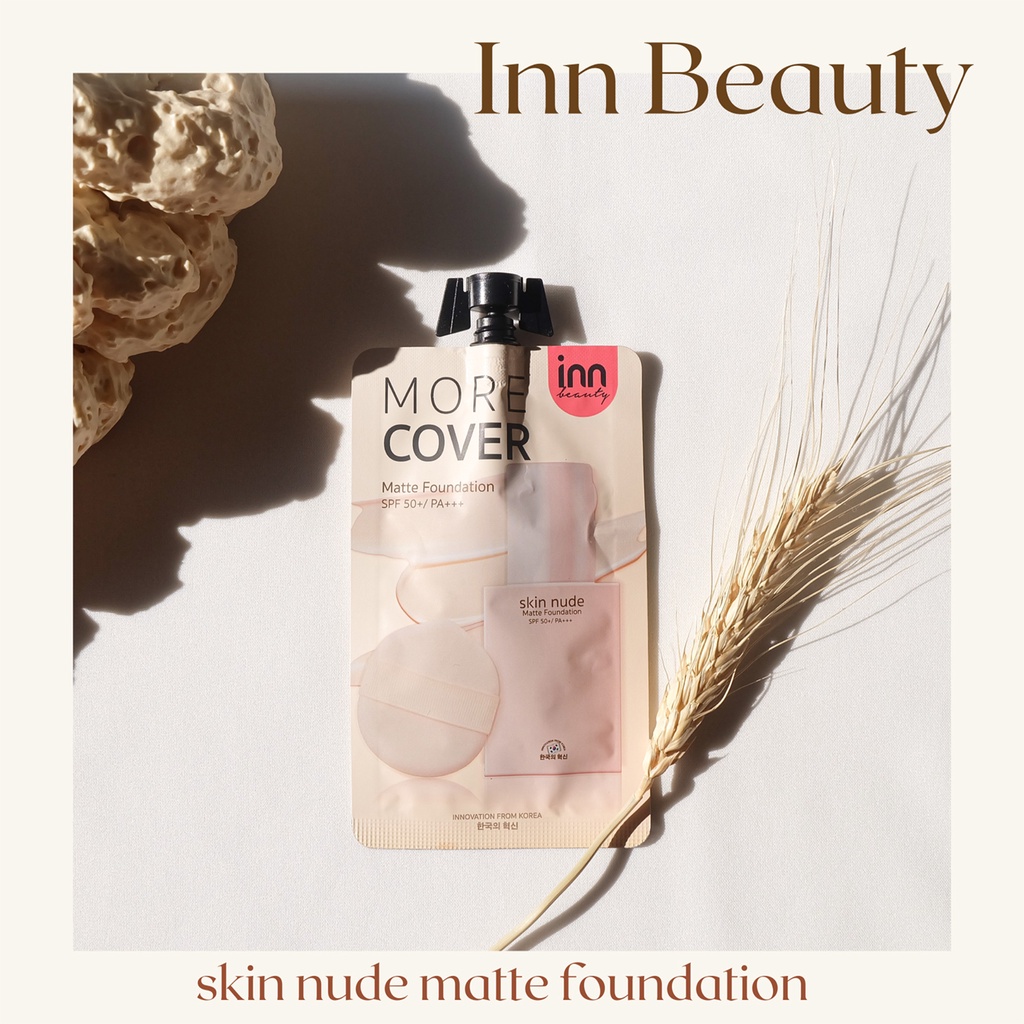 (6ซอง/กล่อง) Inn Beauty Skin Nude Matte Foundation อินน์ บิวตี้ สกิน นู้ด แมตต์ ฟาวเดชั่น 8 กรัม
