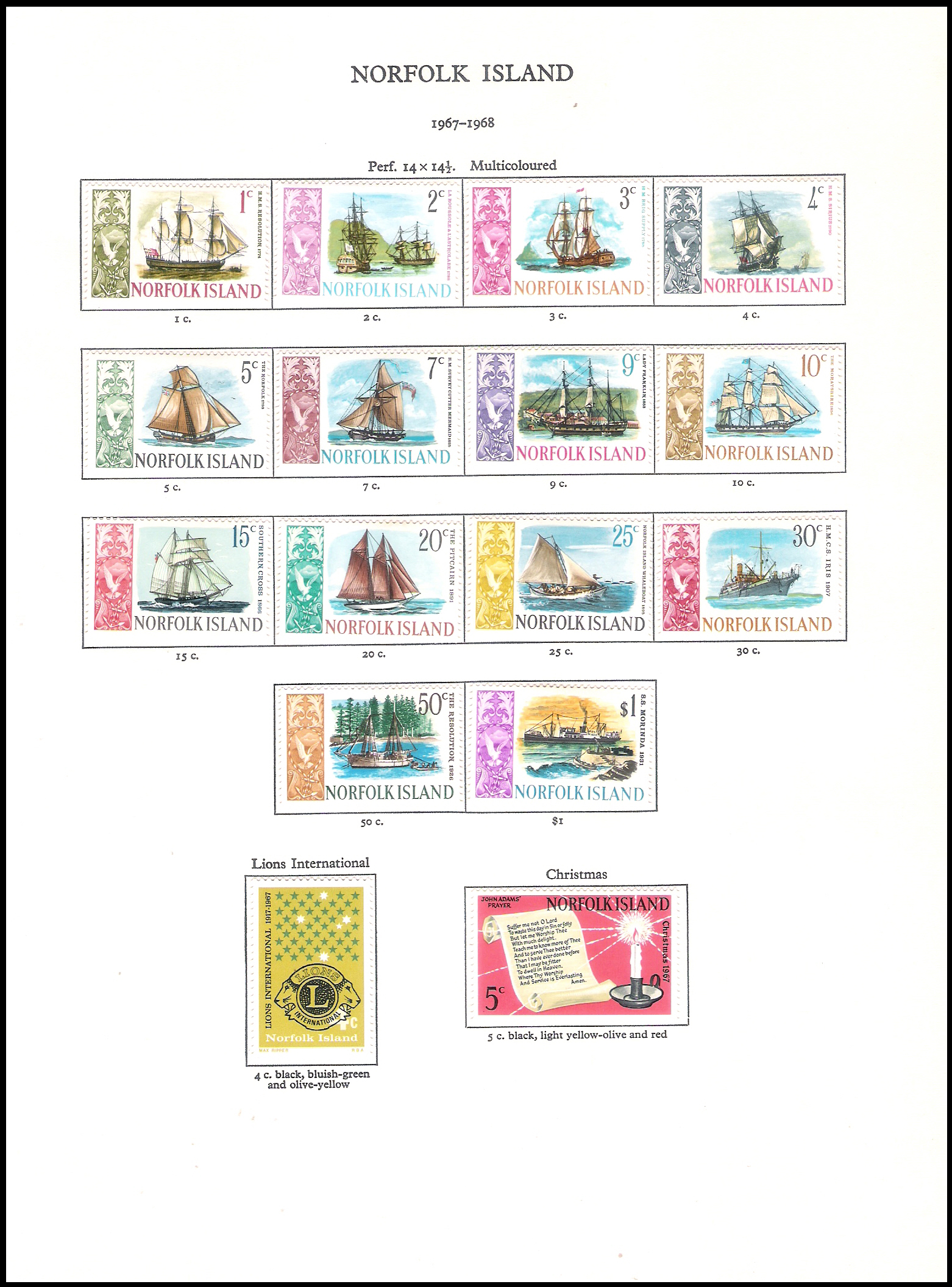 (4 SHEETS) 1961-1969 Norfolk Island