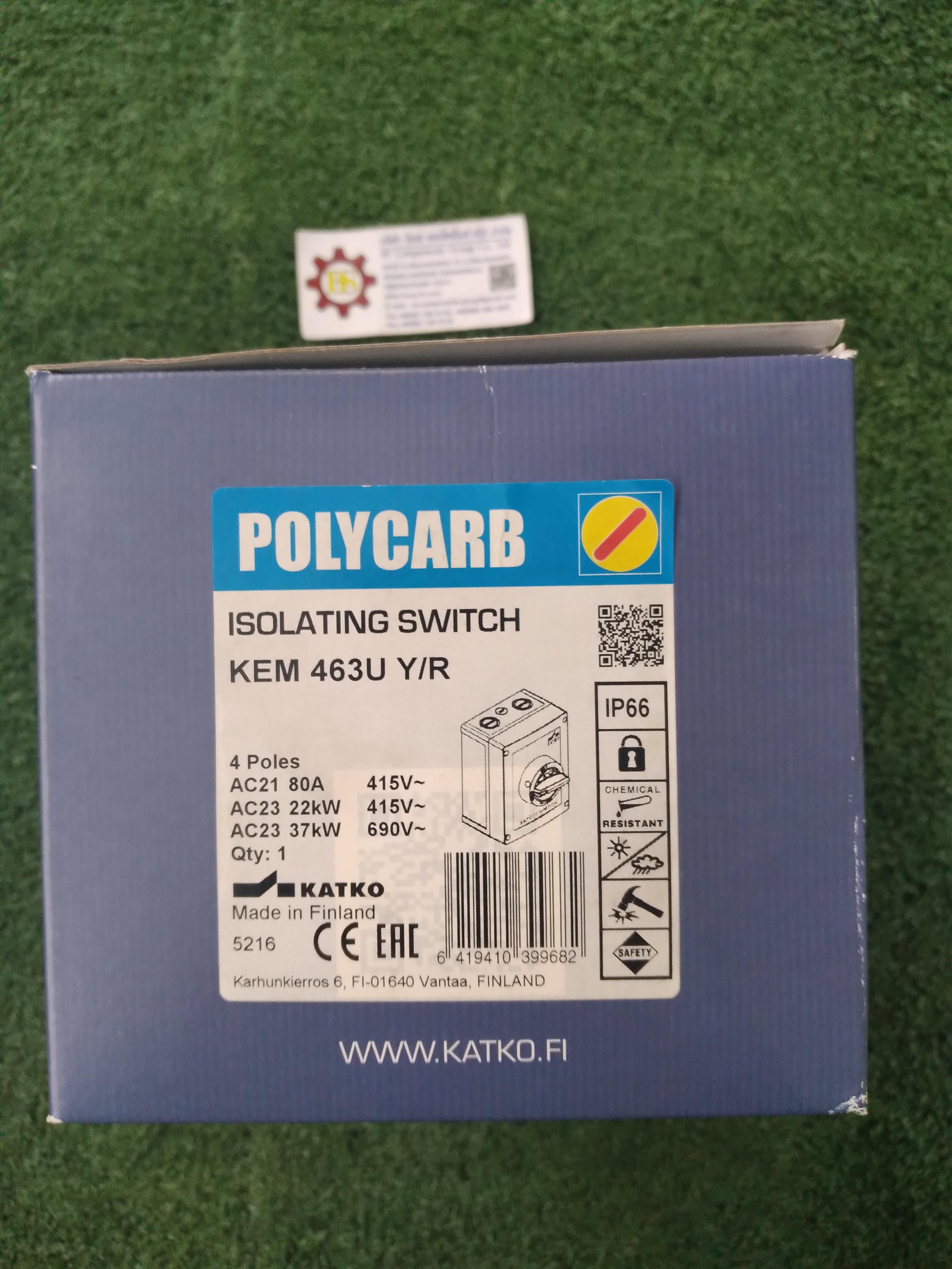 KATKO : ISOLATING SWITCH KEM463U Y/R (เหลือง/แดง) 4P 40A(AC-23)