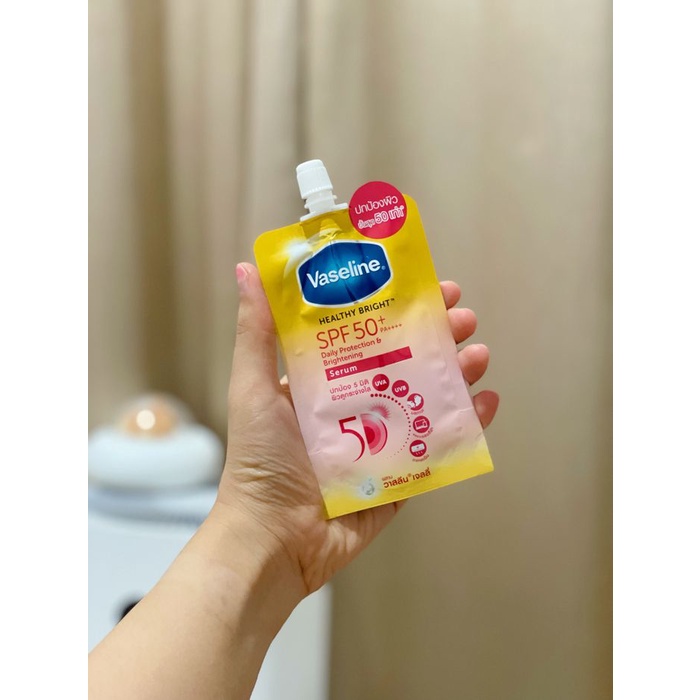 (4ซอง/กล่อง) Vaseline วาสลีน เฮลธี้ ไบรท์ (กลูต้า-ไฮยา-กันแดด) 30มล. Healthy Bright Gluta Hya